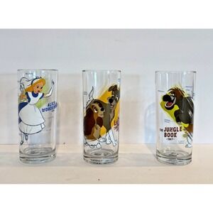 Disney Parks INK & PAINT - Glasses Set of 3 Alice, Jungle Book, Lady & The Tramp